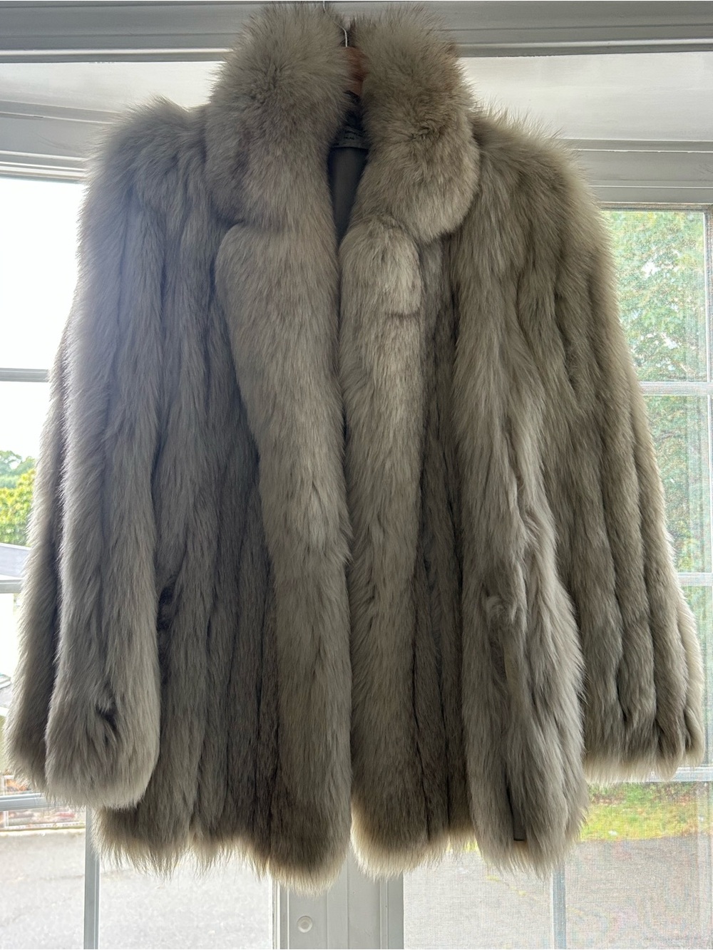 Luxurious Gray Fur Coat - Classic Women's Winter Jacket